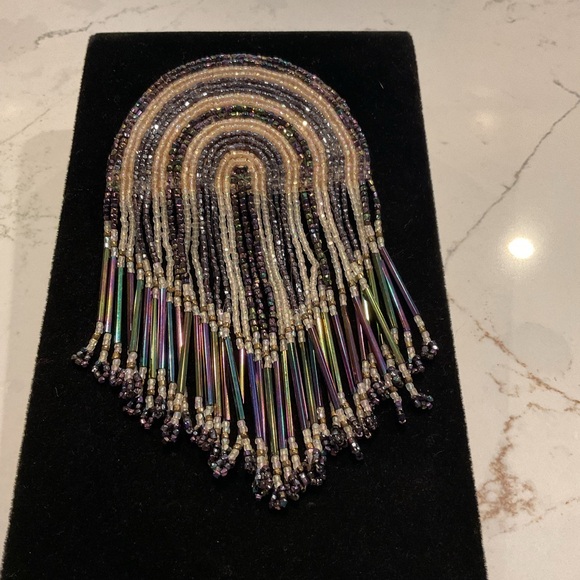 Multicolor Beaded Statement iridescent Hair clip - Picture 1 of 2